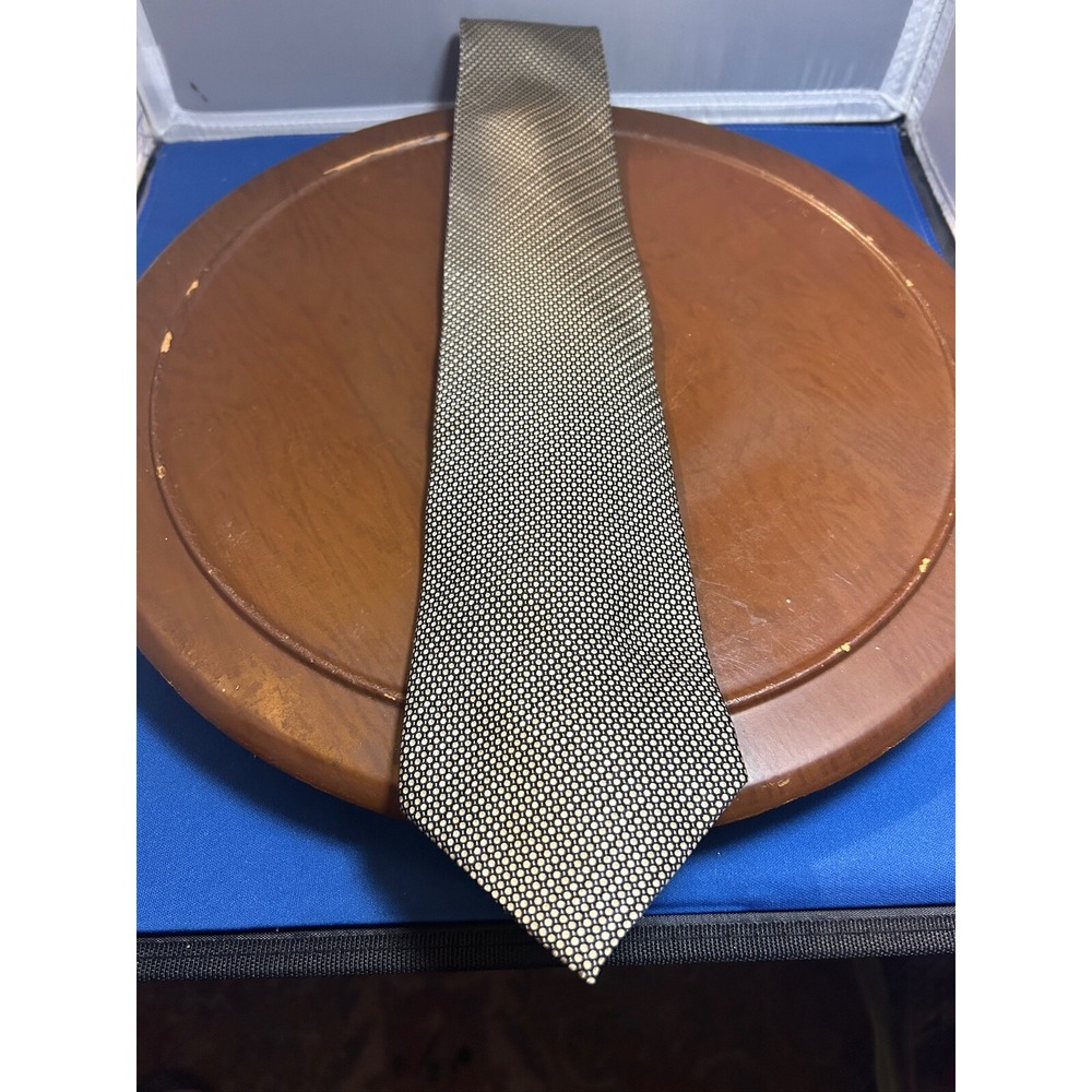 Stafford Essentials Black Men's 100% Silk Tie Small Polka Dot Necktie Hand Made